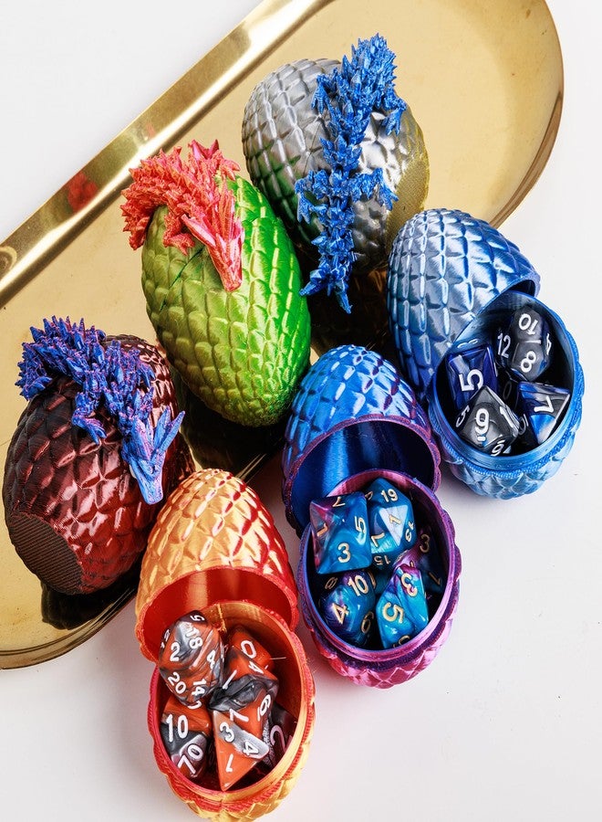PUGED DND Dice Set Included 42 Pieces Polyhedral Dices 6 Pcs Dragon Eggs and Rolling Dice Tray for DND RPG MTG Table Games (Double Colors) - Image 3